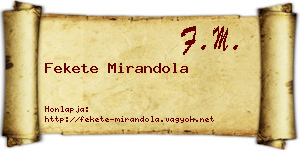 Fekete Mirandola névjegykártya
